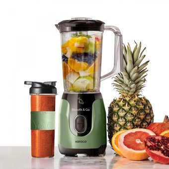 Karaca Blendfit Go 600 ml Plastik Kişisel Buz Kırıcı Turbo Fonksiyonu 550 W 4 Bıçaklı 3'lü Smoothie Blender Yeşil