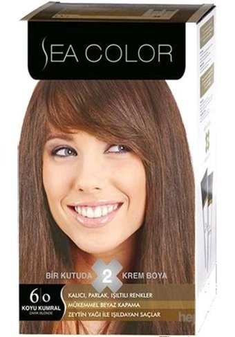 Sea Color 6.0 Koyu Kumral Amonyaksız Vegan Krem Saç Boyası 3x60 ml