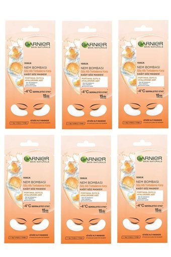 Garnier Göz Altı Torbalarına Karşı Kağıt Göz Maskesi Portakal Suyu 6 Lı Set 3600542154802