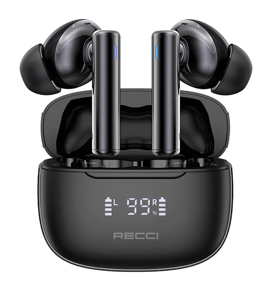 Recci REP-W77 Warrior Tek Mikrofonlu 5.3 Silikonsuz Gürültü Önleyici Kablosuz Kulak İçi Bluetooth Kulaklık