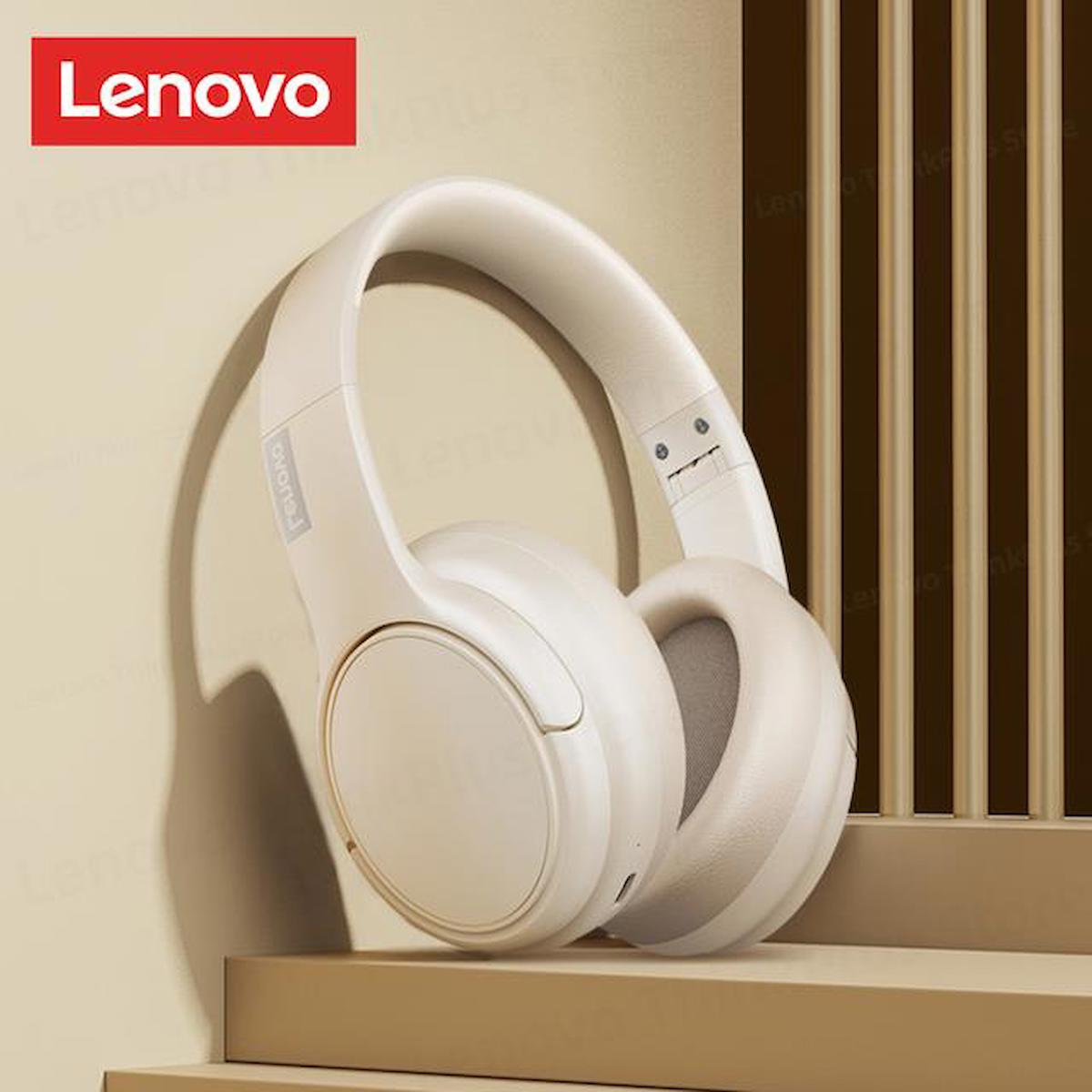 Lenovo Thinkplus TH20 Tek Mikrofonlu 5.3 Silikonlu Gürültü Önleyici Kablosuz Kulak Üstü Bluetooth Kulaklık Beyaz