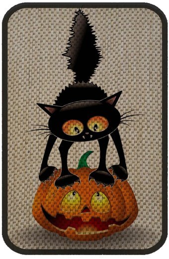 Glipet Kedi Desenli 58 cm Kedi Tırmalama Paspası Bej-Pembe
