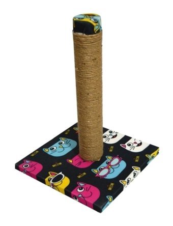 Dubex Kare Oturaklı Oyuncaklı 72 cm Kedi Tırmalama Evi Lacivert