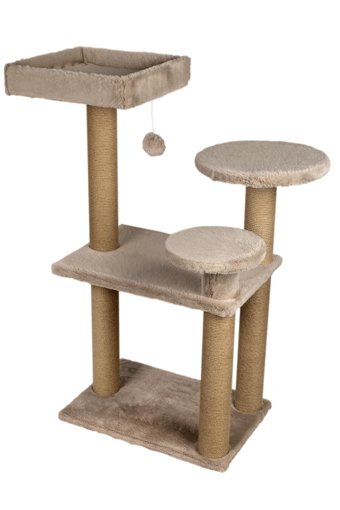 Dubex Oturaklı Oyuncaklı 111 cm Kedi Tırmalama Tahtası Gri