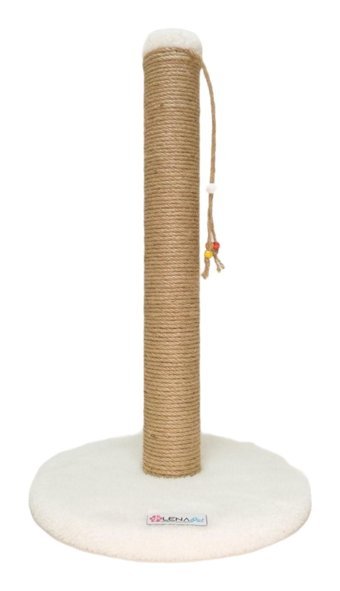 Lena Pet Yuvarlık Oyuncaklı 52 cm Kedi Tırmalama Direği Beyaz