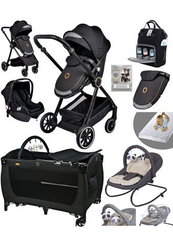 Baby Home Çift Yönlü Katlanır Tek Elle Kapanan 360 Derece Dönebilen Tam Yatar Travel Sistem Bebek Arabası Siyah