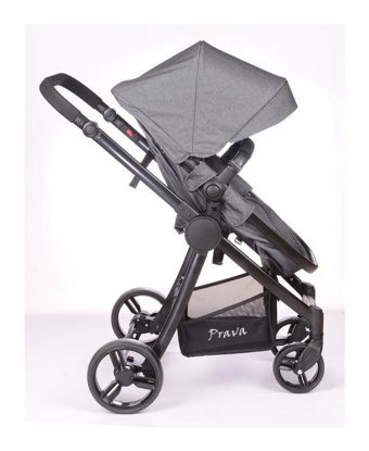 Prava PC Voyager Çift Yönlü Katlanır 360 Derece Dönebilen Tam Yatar Puset - Travel Sistem Bebek Arabası Kırmızı-Siyah