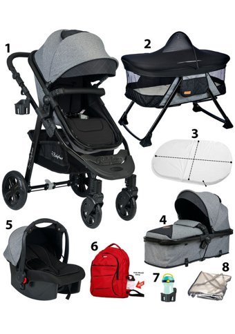 Baby Home Cruz V2 Pixel Pro Çift Yönlü Katlanır 360 Derece Dönebilen Tam Yatar Travel Sistem Bebek Arabası Siyah