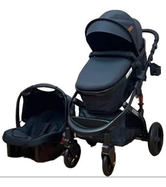 Jusso Pro Max Katlanır 360 Derece Dönebilen Tam Yatar Travel Sistem Bebek Arabası Lacivert