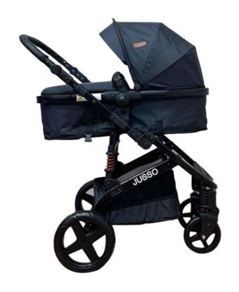 Jusso Pro Max Katlanır 360 Derece Dönebilen Tam Yatar Travel Sistem Bebek Arabası Lacivert