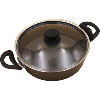 Penguen PNG-10922 Cam Kapaklı 2 Parça 28 cm Granit Basık Tencere