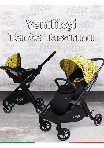 Prego 4024 Covi Katlanır 360 Derece Dönebilen Travel Sistem Bebek Arabası Gri