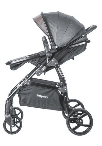 Baby Care Safari Pro Katlanır 360 Derece Dönebilen Tam Yatar Travel Sistem Bebek Arabası Siyah