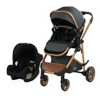 Duux Johnson Bc306 Çift Yönlü Katlanır 360 Derece Dönebilen Tam Yatar Travel Sistem Bebek Arabası Siyah