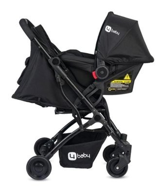 4 Baby Duo Mysa Katlanır Kabin Tipi Travel Sistem Bebek Arabası Siyah