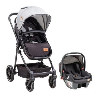 Baby2Go Max Çift Yönlü Katlanır Tam Yatar Travel Sistem Bebek Arabası Gri