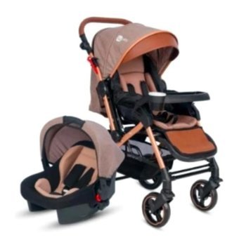 4 Baby Adorra 2 Çift Yönlü Katlanır 360 Derece Dönebilen Tam Yatar Travel Sistem Bebek Arabası Kahverengi