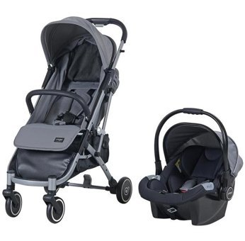 Prego 9023 Icon Çift Yönlü Katlanır Tek Elle Kapanan 360 Derece Dönebilen Tam Yatar Travel Sistem Bebek Arabası Siyah