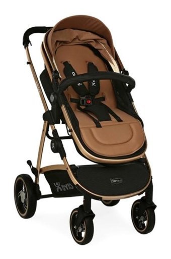 Yoyko Comfort Çift Yönlü Katlanır 360 Derece Dönebilen Tam Yatar Travel Sistem Bebek Arabası Kahverengi