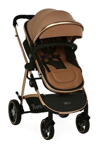 Yoyko Comfort Çift Yönlü Katlanır 360 Derece Dönebilen Tam Yatar Travel Sistem Bebek Arabası Kahverengi