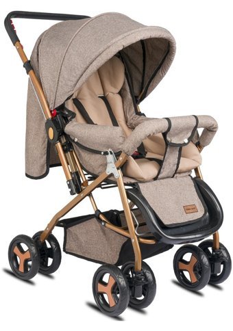 Tommy Baby Comfy Çift Yönlü Katlanır 360 Derece Dönebilen Tam Yatar Puset - Travel Sistem Bebek Arabası Gri