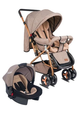 Tommy Baby Comfy Çift Yönlü Katlanır 360 Derece Dönebilen Tam Yatar Puset - Travel Sistem Bebek Arabası Gri