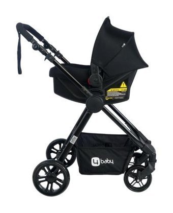 4 Baby Adorra Çift Yönlü Katlanır Tek Elle Kapanan 360 Derece Dönebilen Tam Yatar Travel Sistem Bebek Arabası Siyah