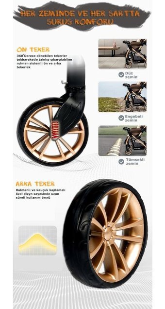 Baby Home Book 51 Çift Yönlü 360 Derece Dönebilen Travel Sistem Bebek Arabası Gri