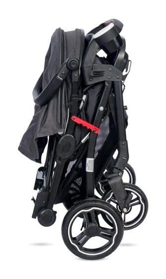 4 Baby AB492 Çift Yönlü Katlanır Tek Elle Kapanan 360 Derece Dönebilen Tam Yatar Travel Sistem Bebek Arabası Gri