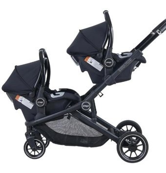 Prego 2093 Range Çift Yönlü Katlanır 360 Derece Dönebilen Tam Yatar İkiz - Travel Sistem Bebek Arabası Siyah