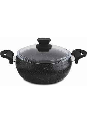 Taç Mastercook Cam Kapaklı 2 Parça 26 cm Granit Derin Tencere