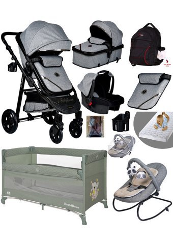 Baby Home Çift Yönlü Katlanır 360 Derece Dönebilen Tam Yatar Travel Sistem Bebek Arabası Altın-Siyah