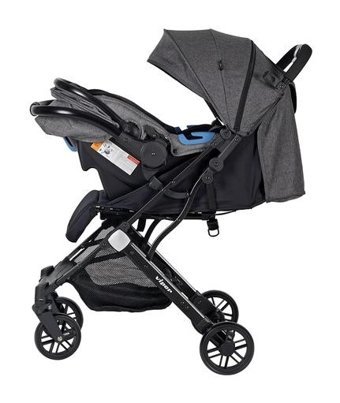 Sunny Baby AB431 Active Plus Katlanır Tek Elle Kapanan 360 Derece Dönebilen Tam Yatar Kabin Tipi Travel Sistem Bebek Arabası Gri-Siyah