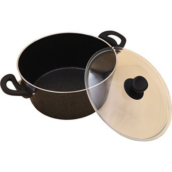 Penguen PNG-10917 Cam Kapaklı 2 Parça 28 cm Granit Derin Tencere