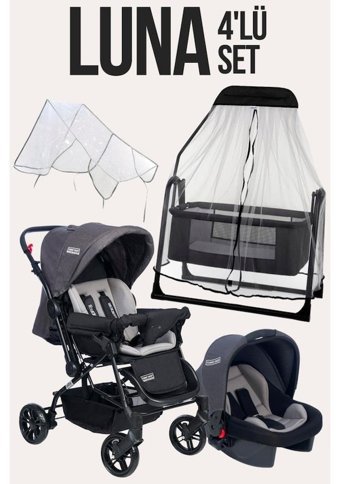 Tommy Baby Mia Katlanır 360 Derece Dönebilen Tam Yatar Puset Bebek Arabası Gri