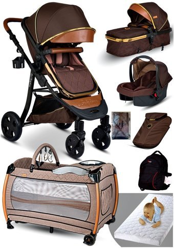 Baby Home 985 Çift Yönlü 360 Derece Dönebilen Tam Yatar Travel Sistem Bebek Arabası Siyah