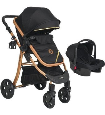 Mamma Gravity Autofold Çift Yönlü Katlanır 360 Derece Dönebilen Tam Yatar Travel Sistem Bebek Arabası Gri