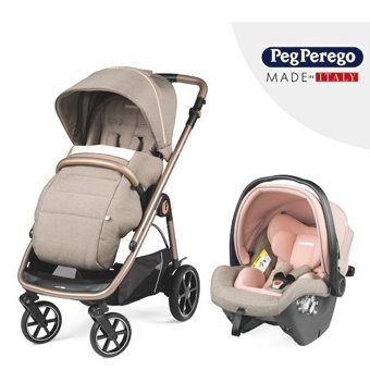 Peg Perego Veloce Slk Çift Yönlü Katlanır 360 Derece Dönebilen Tam Yatar Travel Sistem Bebek Arabası Bej