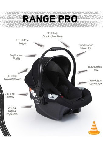 Prego Range Pro Çift Yönlü Katlanır 360 Derece Dönebilen Tam Yatar Travel Sistem Bebek Arabası Gri