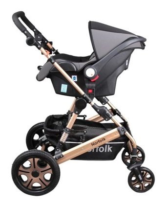Norfolk BC-440 Colarado Chrome Çift Yönlü 360 Derece Dönebilen Tam Yatar Puset - Travel Sistem Bebek Arabası Gri