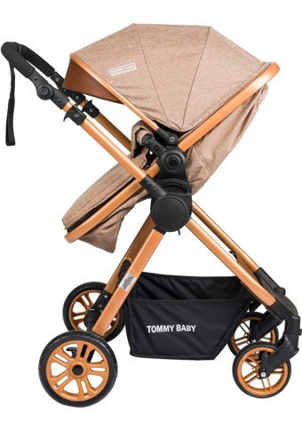 Tommy Baby Johnson Bc305 Çift Yönlü Katlanır Tam Yatar Puset - Travel Sistem Bebek Arabası Kahverengi