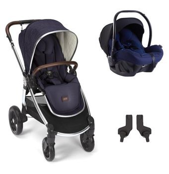 Mamas & Papas Okie Dokie Çift Yönlü Katlanır 360 Derece Dönebilen Tam Yatar Travel Sistem Bebek Arabası Lacivert