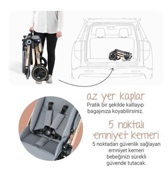 Huggy Revo Çift Yönlü Katlanır 360 Derece Dönebilen Tam Yatar Puset - Travel Sistem Bebek Arabası Siyah