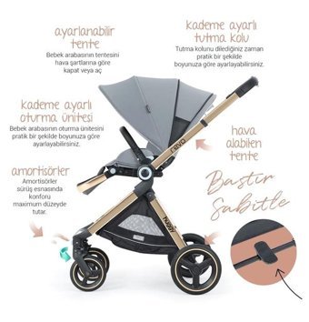 Huggy Revo Çift Yönlü Katlanır 360 Derece Dönebilen Tam Yatar Puset - Travel Sistem Bebek Arabası Siyah