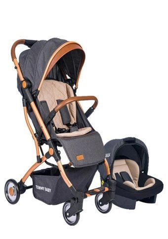 Tommy Baby Minu V2 Cosmo Çift Yönlü Katlanır 360 Derece Dönebilen Tam Yatar Kabin Tipi Travel Sistem Bebek Arabası Kahverengi
