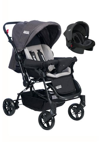 Tommy Baby Fast Pro Completto Çift Yönlü Katlanır 360 Derece Dönebilen Tam Yatar Travel Sistem Bebek Arabası Gri