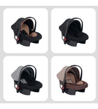 Joell Trendy Çift Yönlü Katlanır 360 Derece Dönebilen Tam Yatar Travel Sistem Bebek Arabası Altın-Siyah