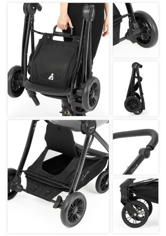 Wellgro Classic Çift Yönlü Katlanır 360 Derece Dönebilen Tam Yatar Travel Sistem Bebek Arabası Siyah