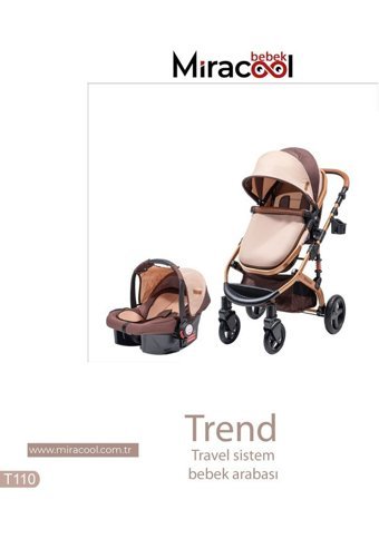 Miracool Trend Katlanır 360 Derece Dönebilen Tam Yatar Travel Sistem Bebek Arabası Kahverengi
