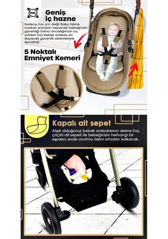 Baby Home 9023 Çift Yönlü Katlanır 360 Derece Dönebilen Travel Sistem Bebek Arabası Gri